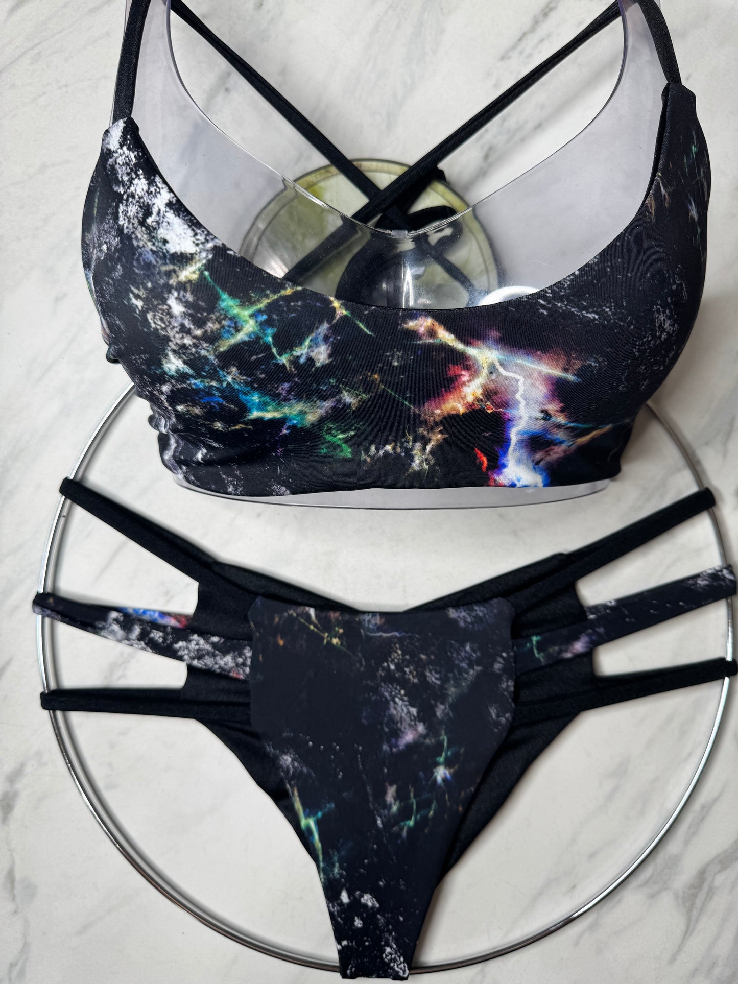 Black Marble Reversible "Skye" Bottom