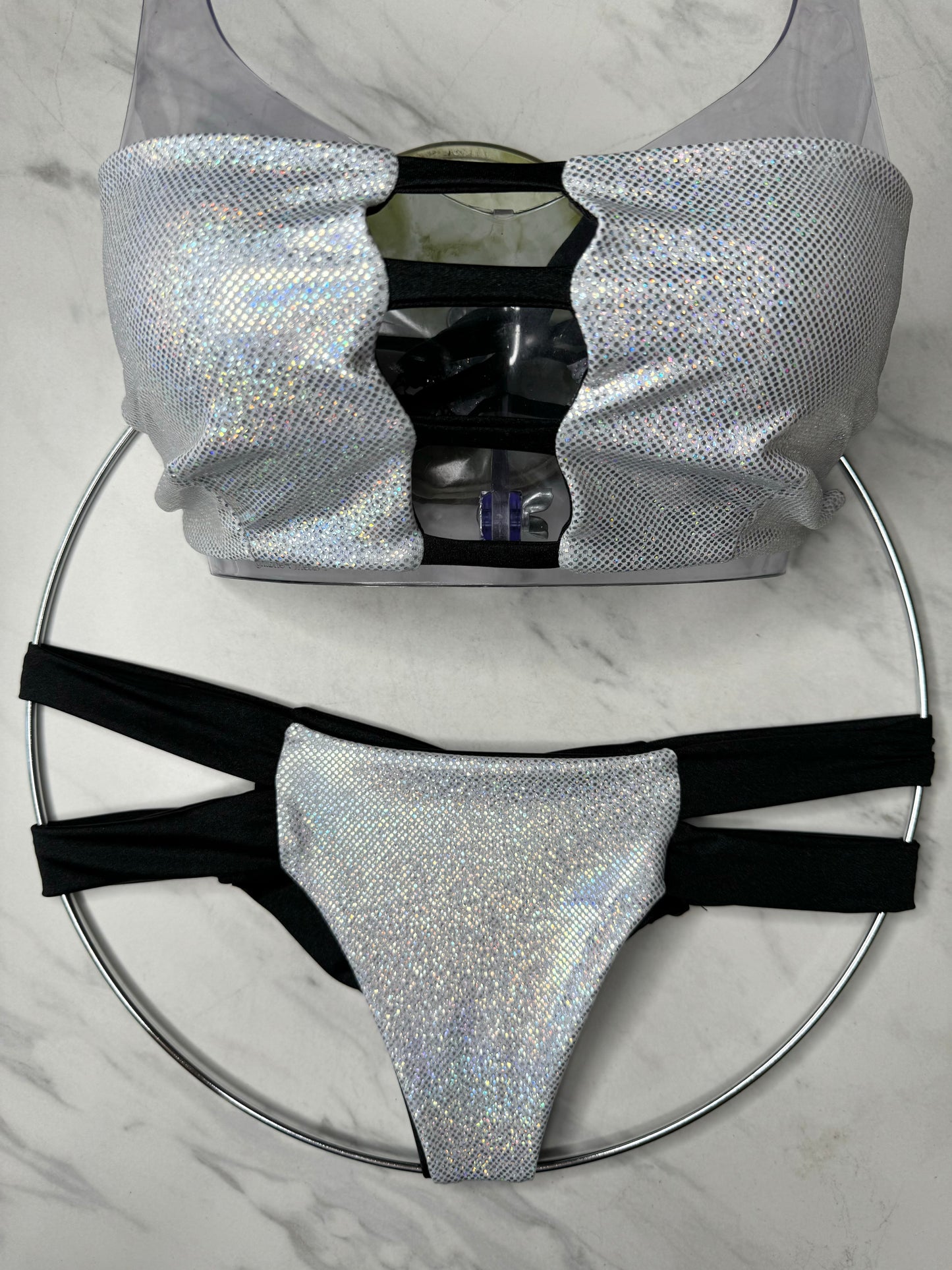 Iridescent & Black Bandeau Top