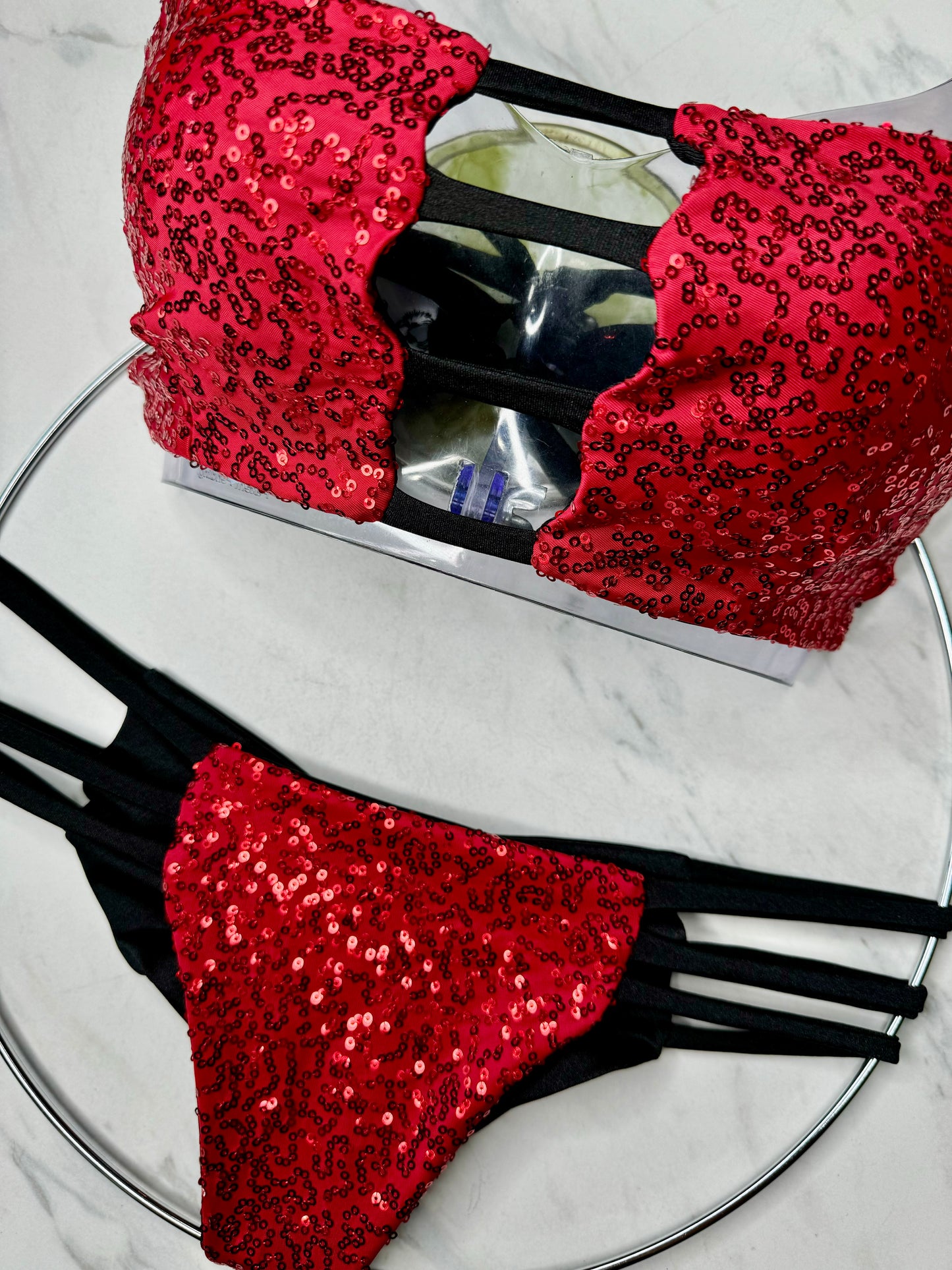 Burgundy Sequin Bottom