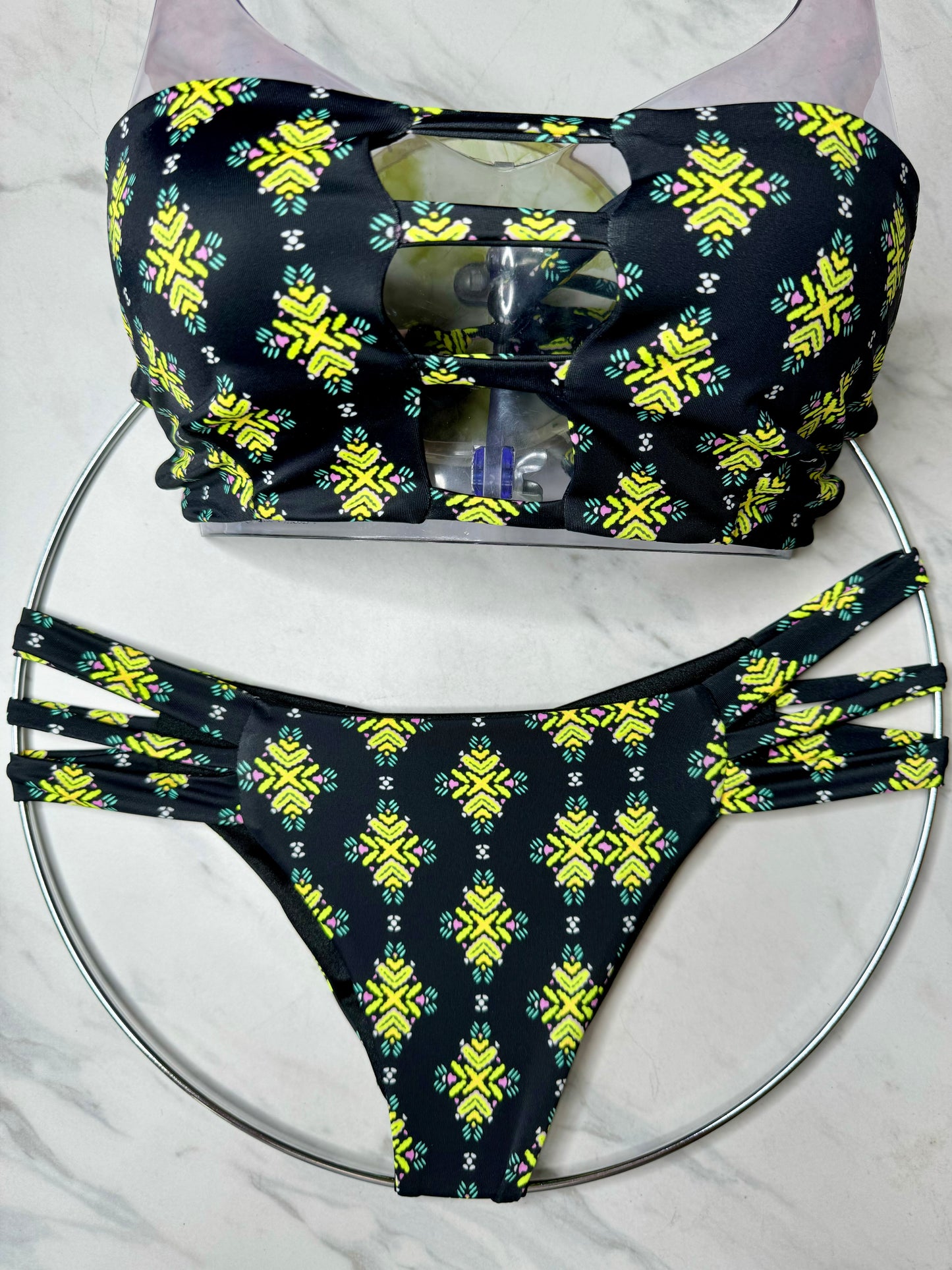 Yellow Prism Bandeau Top