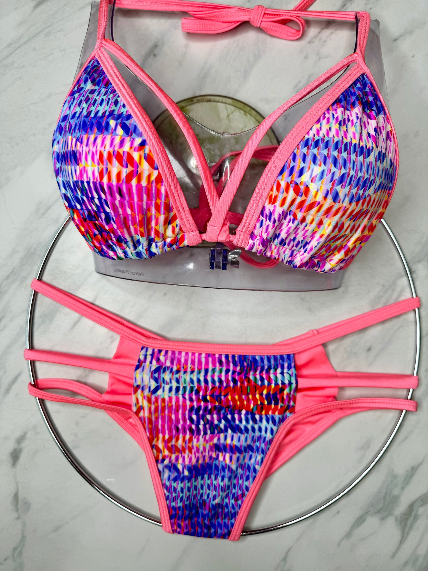 Neon Coral Print Top