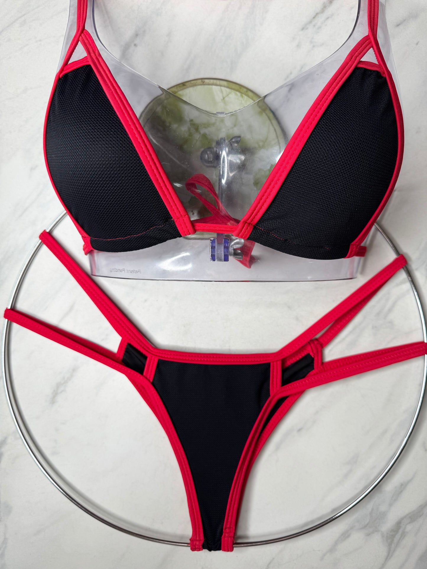 Black with Red Trim Micro Top