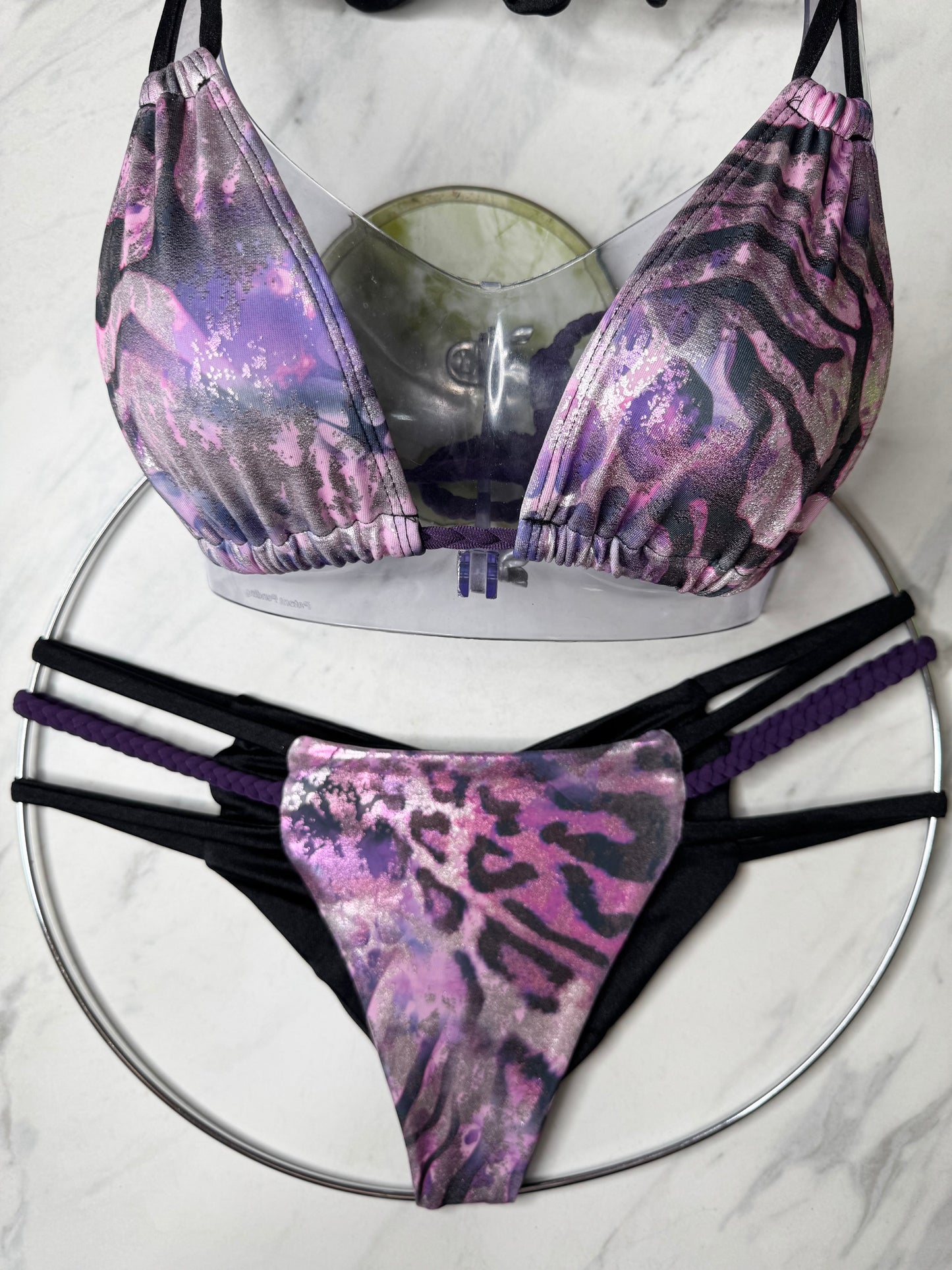 Pink Metallic Cheetah Bikini
