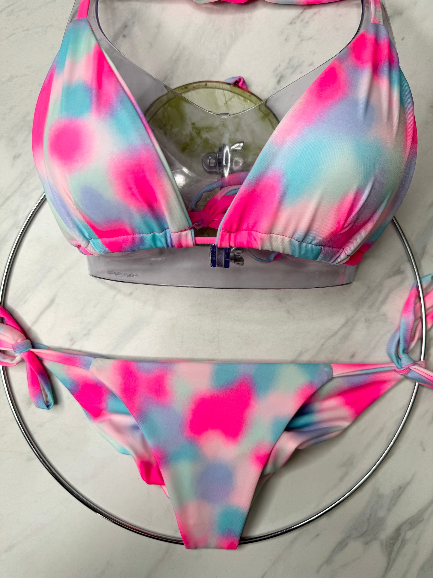 Pink Tie Dye Side Tie Bottom