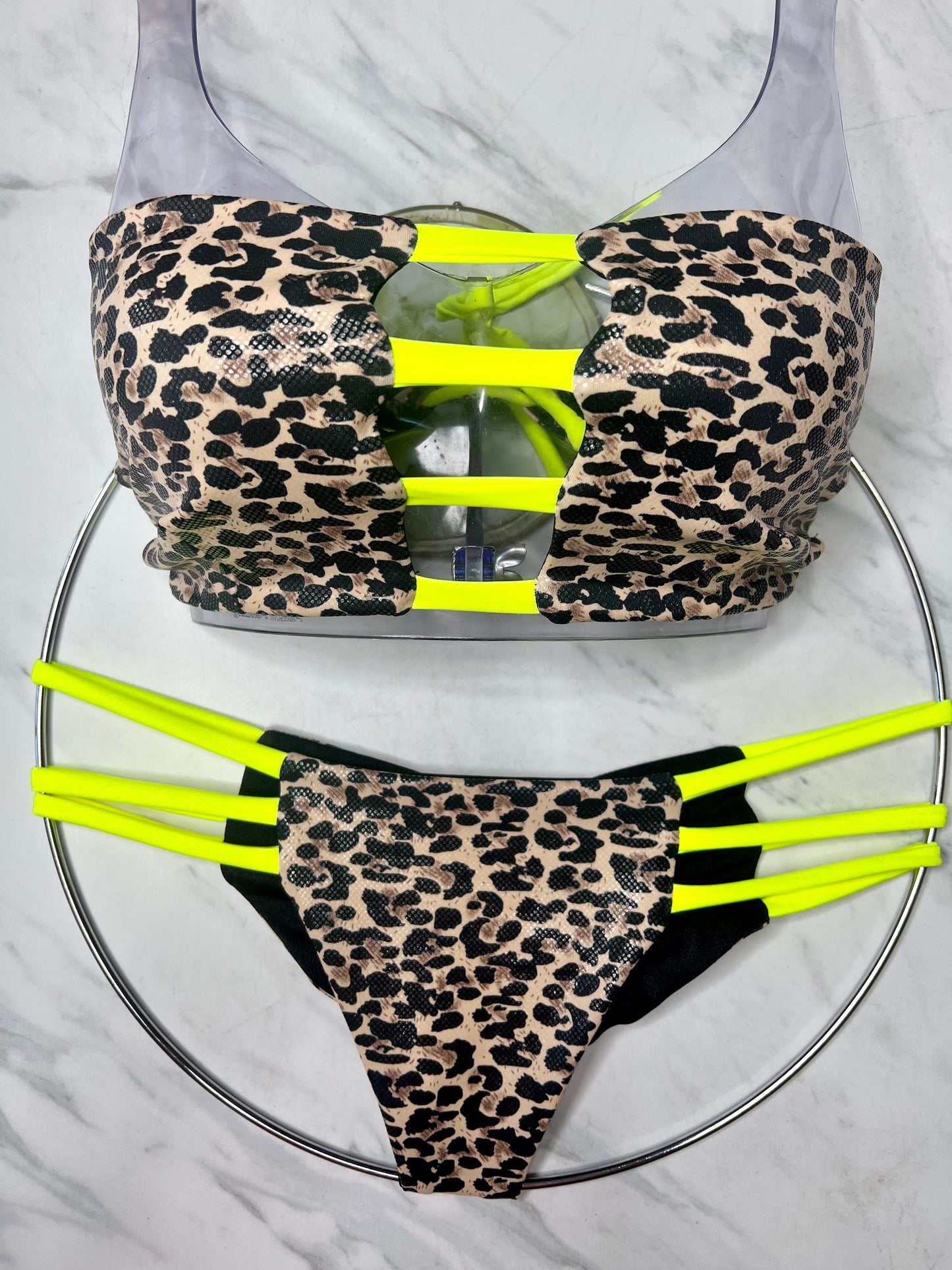 Cheetah & Neon Yellow Bottom