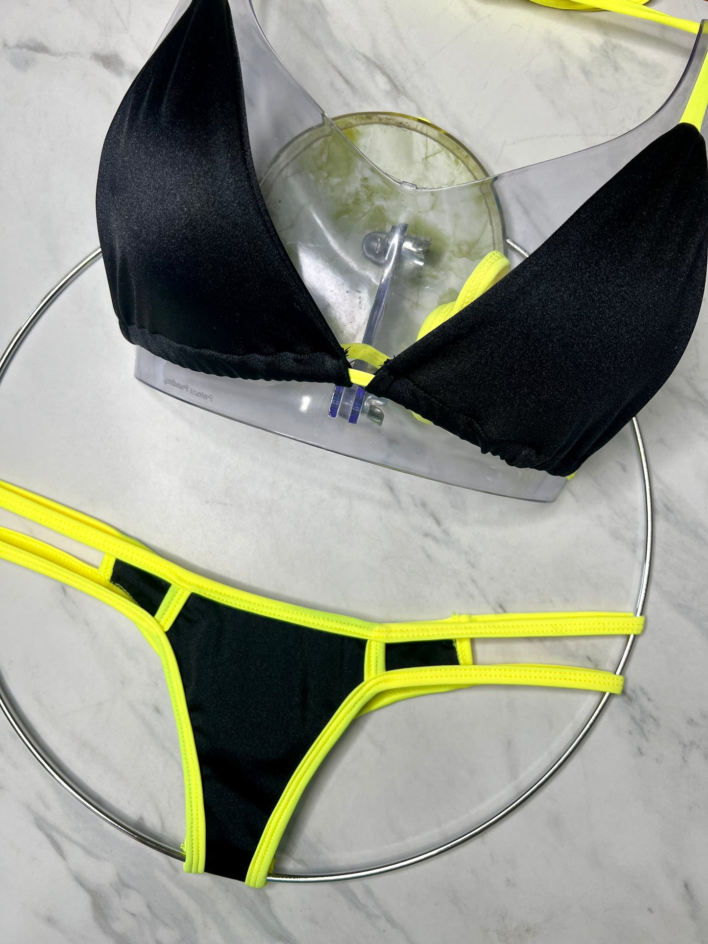 Black & Neon Yellow Top