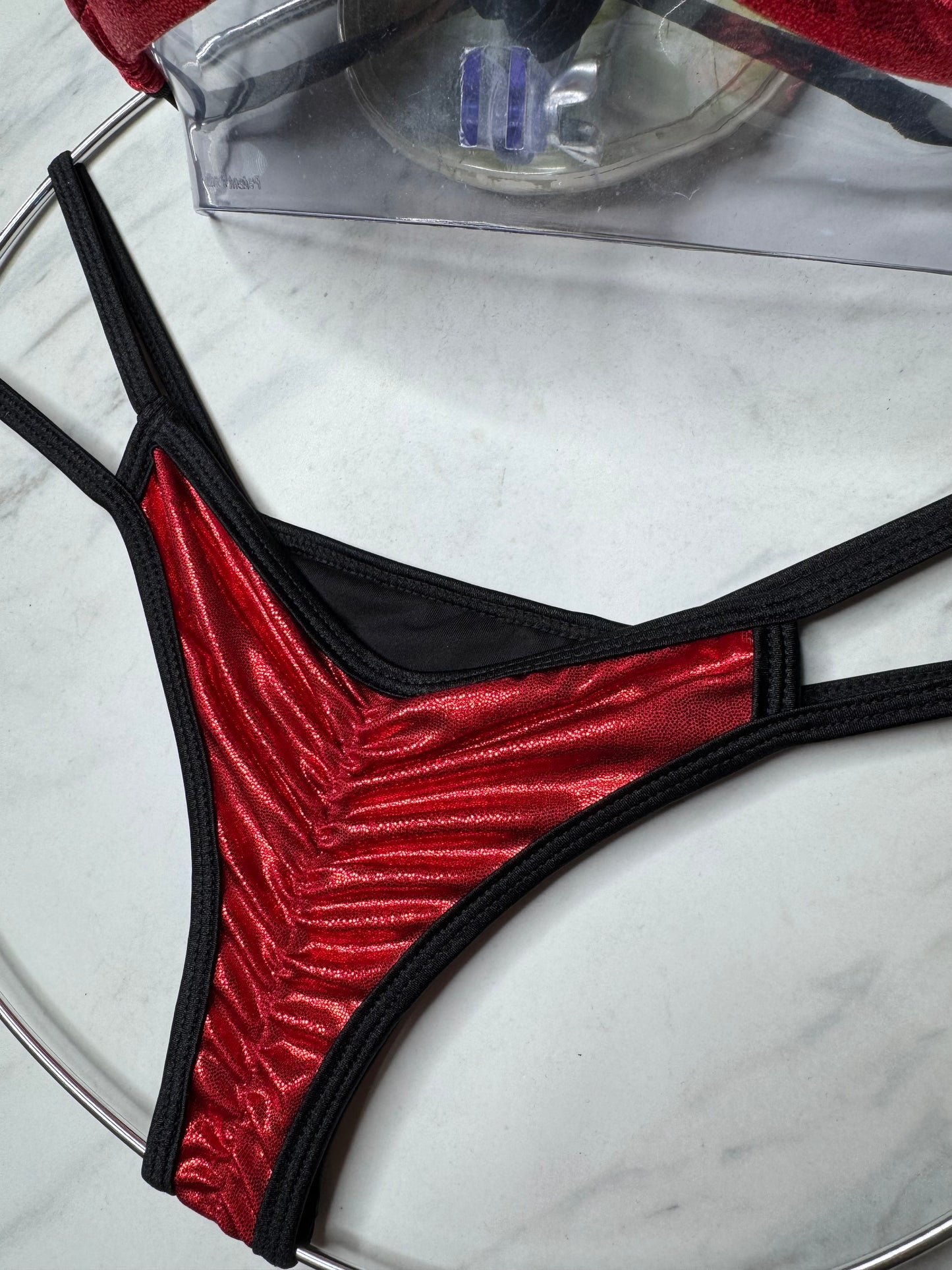 Red Metallic with Black Trim Micro Bottom