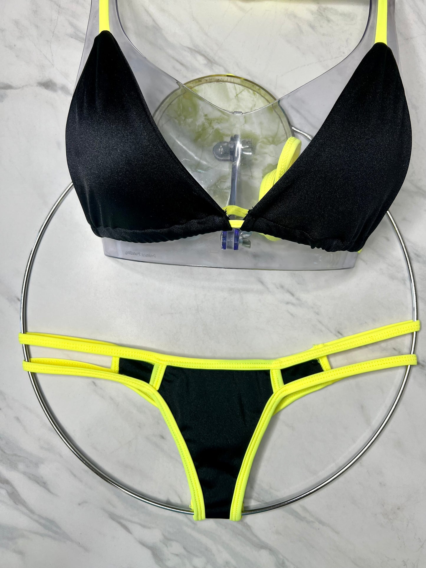 Black & Neon Yellow Top