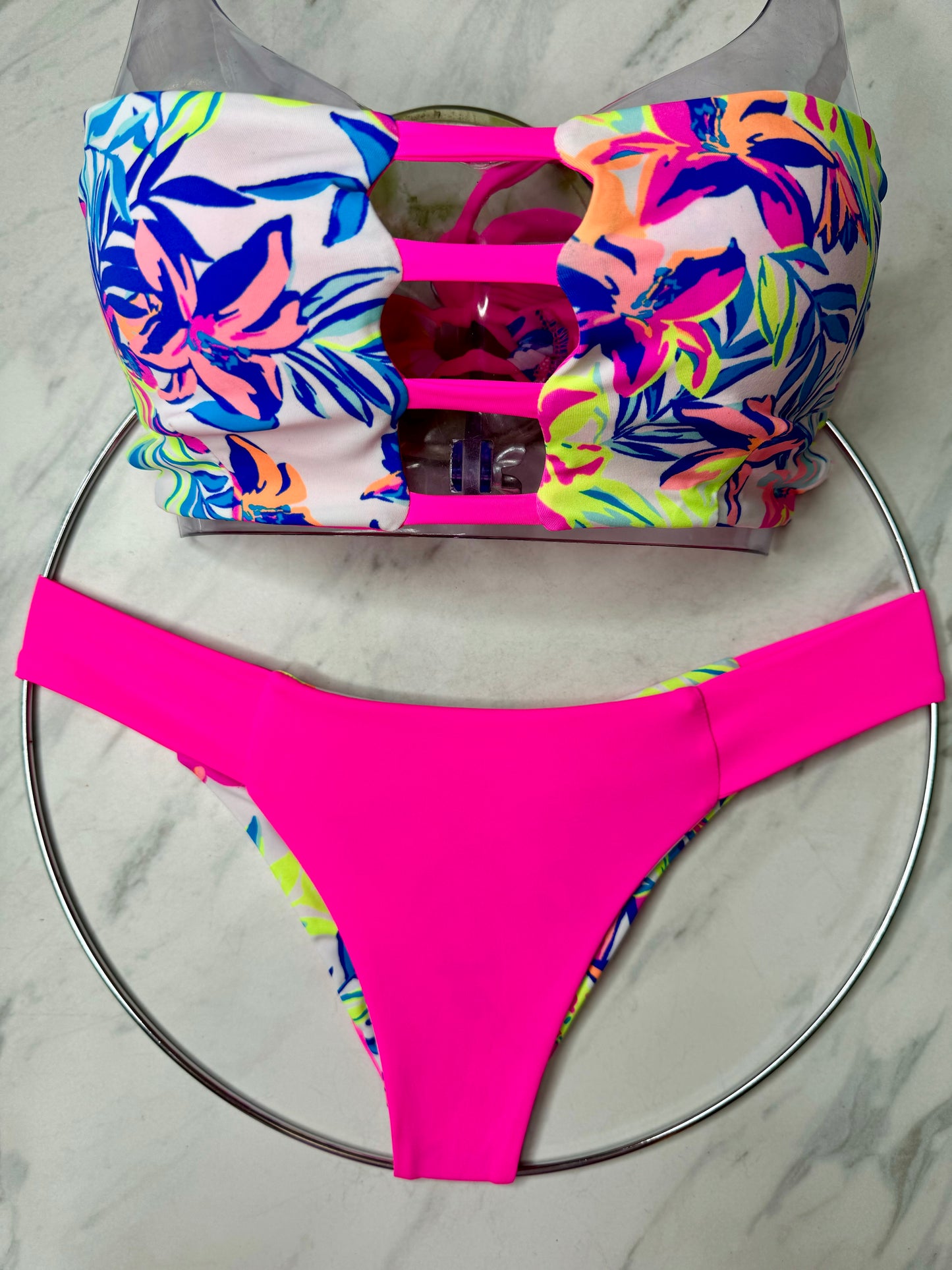 Neon Flower Reversible Neon Pink Bottom