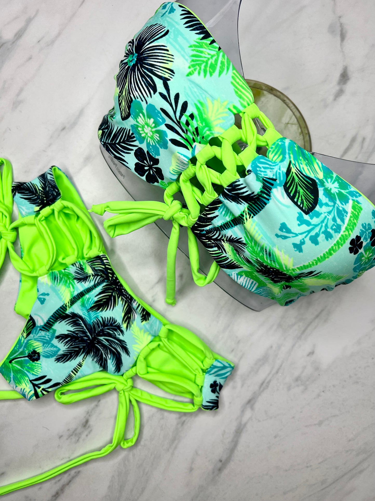 Neon Tropical Reversible Bandeau Top