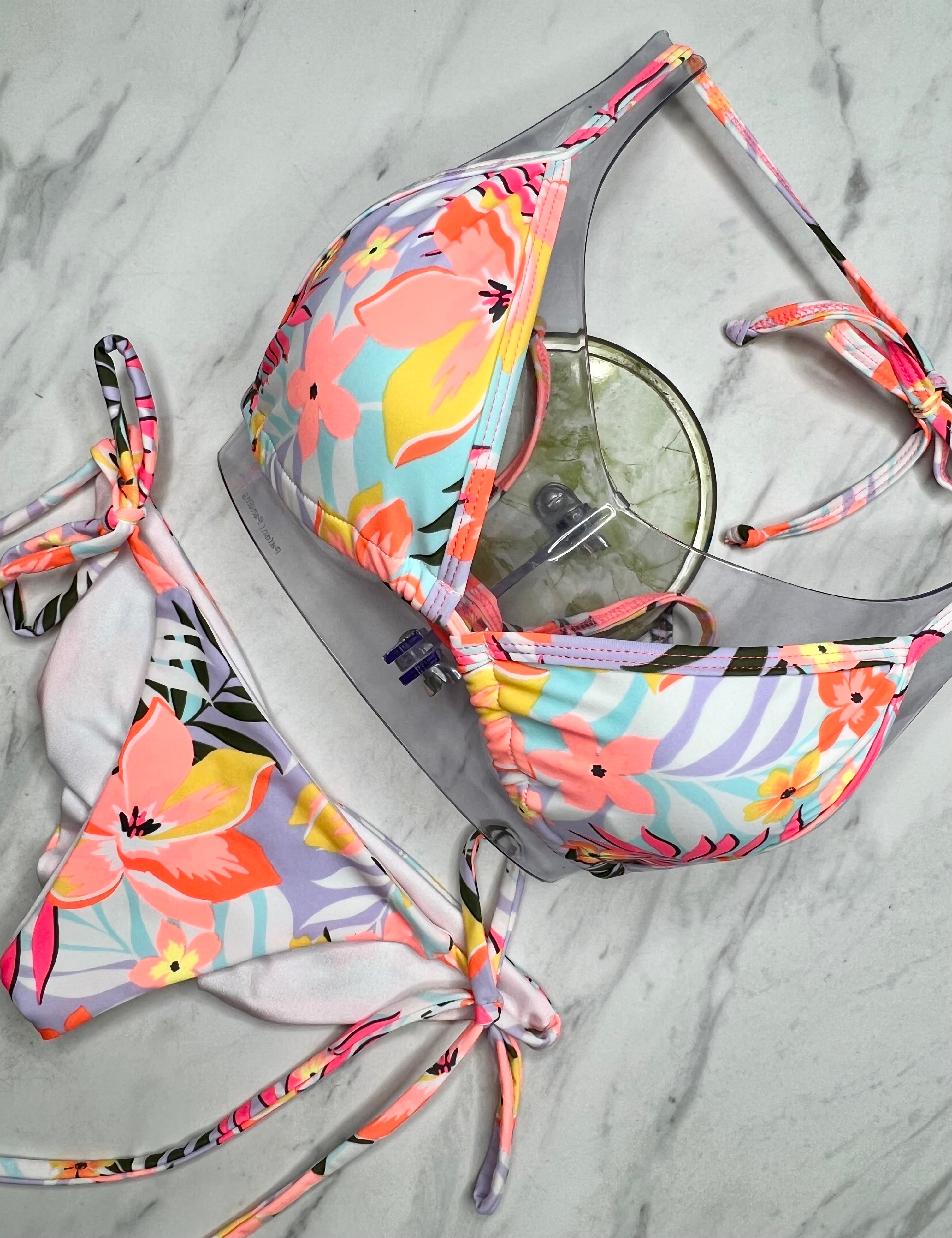 FLORA TRIANGLE BIKINI | GREY TIGER PRINT main image 1