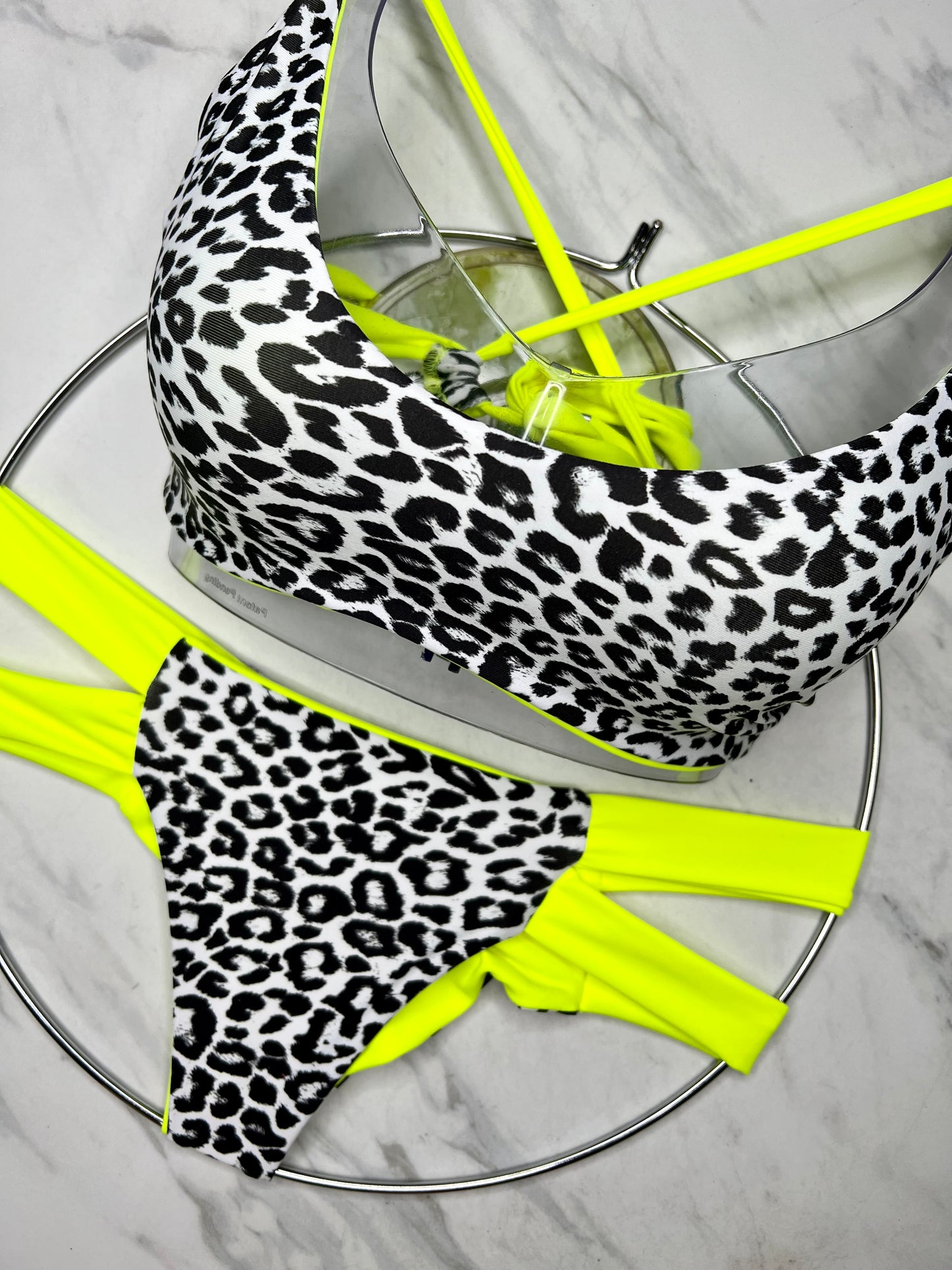 Leopard & Neon Yellow Reversible Bottom