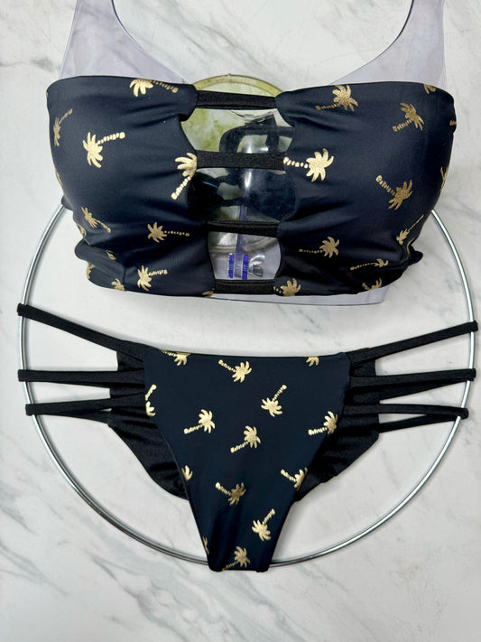 Gold Palm Bandeau Top