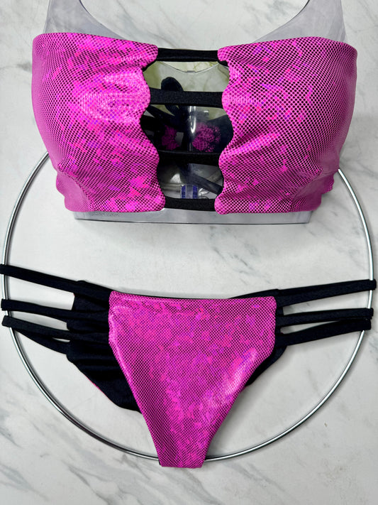 Pink Hologram Bandeau Top