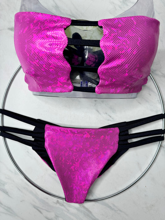 Pink Hologram Bandeau Top