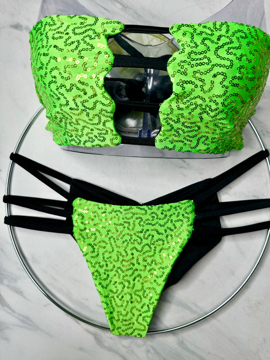 Neon Green Sequin Bottom