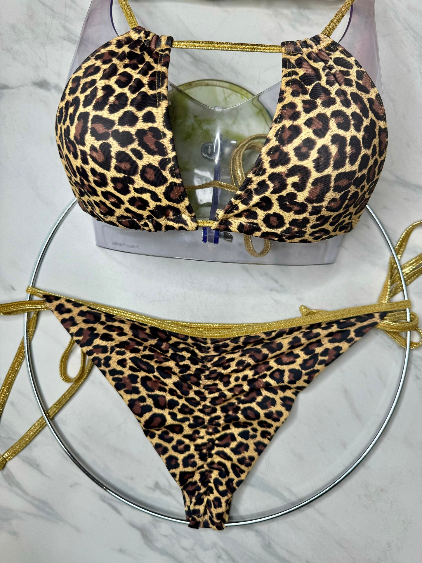 Cheetah & Gold Side Tie Bottom