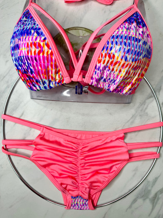 Neon Coral Print Bottom