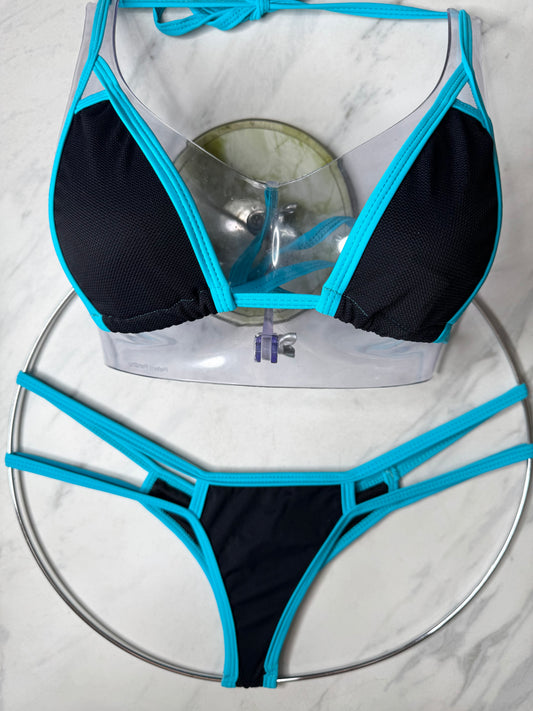 Black with Turquoise Trim Micro Bottom