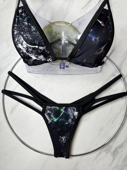 Black Marble Micro Bikini Bottom