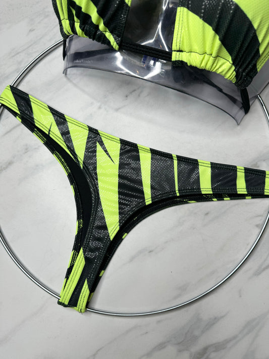 Neon Yellow & Black Thong Bottom