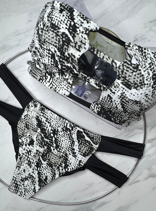 Snake Print Reversible  Double Band Bottom