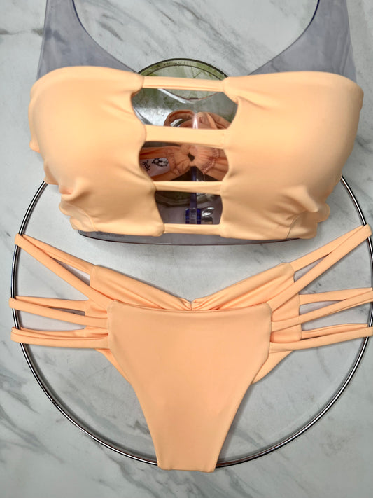 Peach Bandeau Top