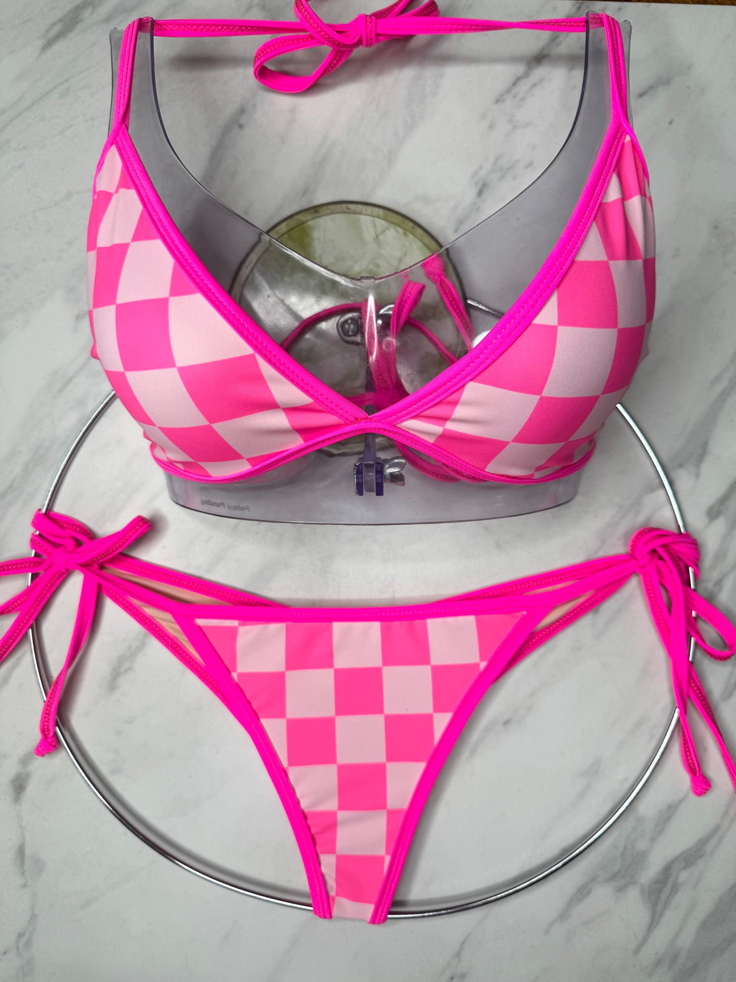 Speedway Pink Checker Bikini