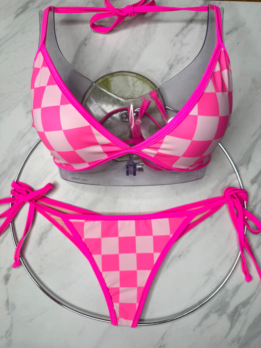 Speedway Pink Checker Bikini