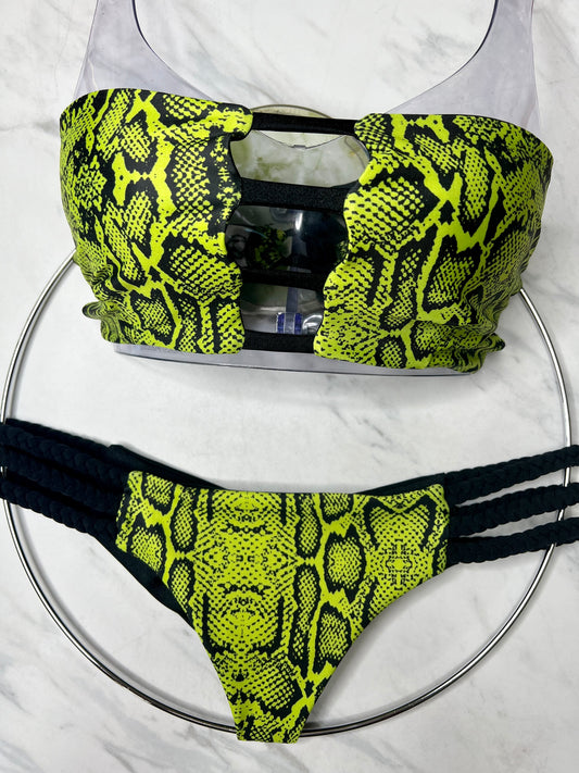 Green Snake Braid Reversible Bottom