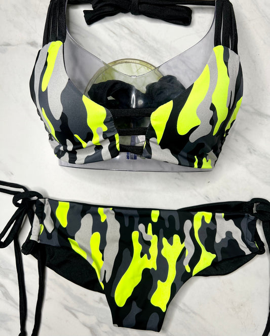 Neon Camouflage "BEACHY" Reversible Top