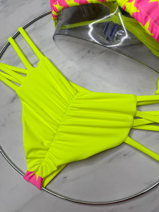 Neon Yellow & Pink StarStruck Bikini