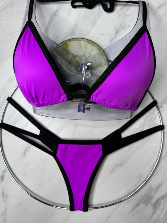 Purple & Black Triangle Top