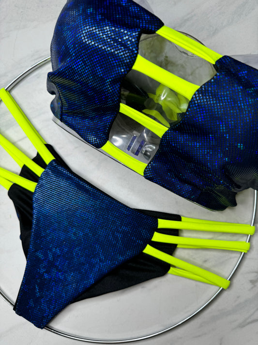 Stardust Blue & Neon Yellow "Kona" Bottom