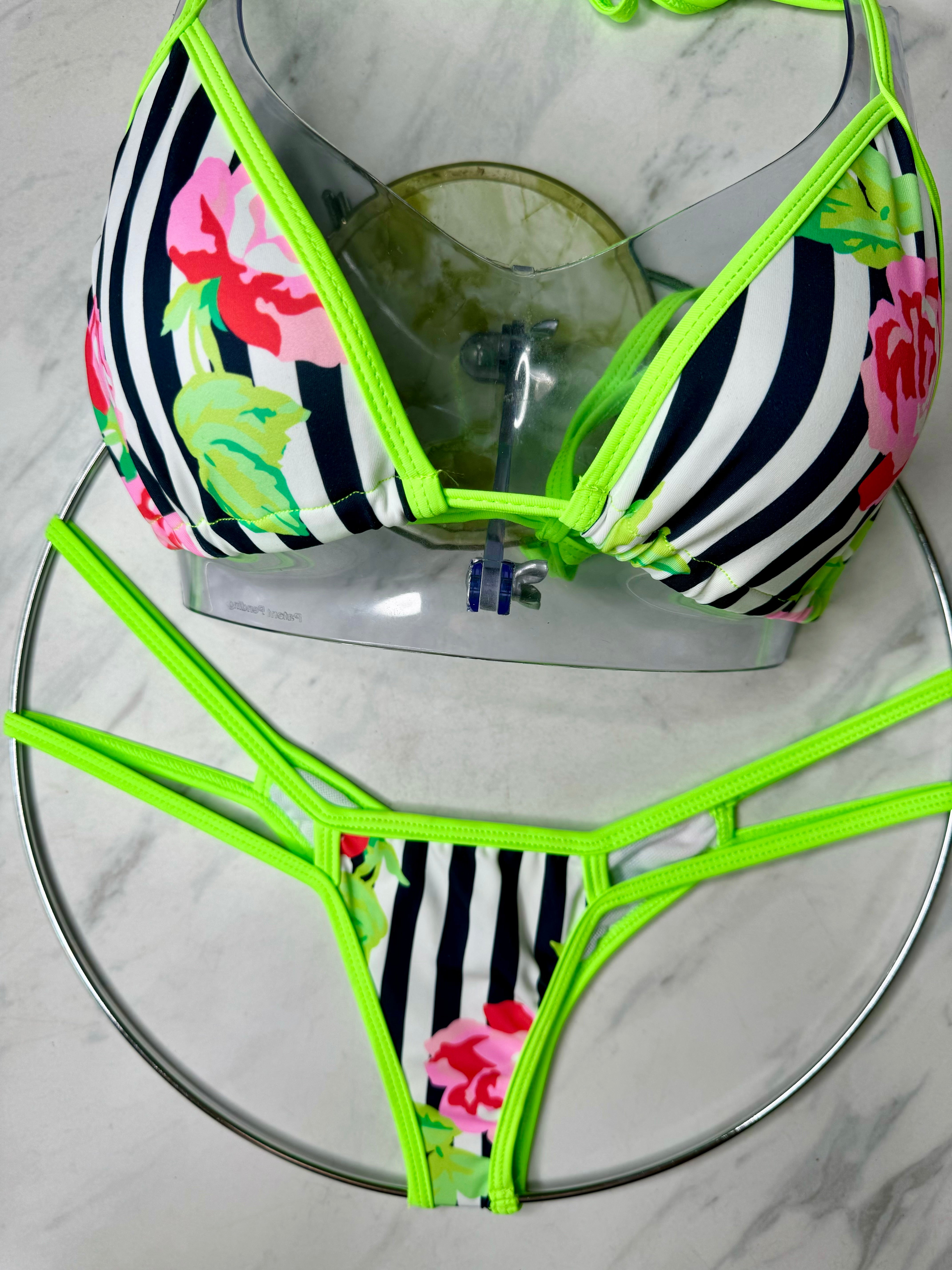Extra Micro Top Floral & Stripes Micro Top – Fede Swimwear