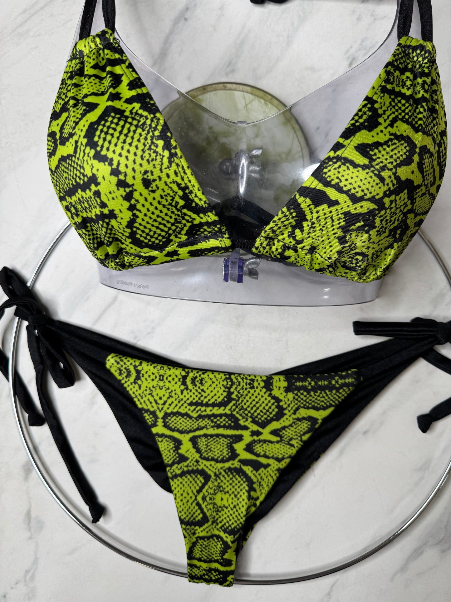 Green Snake Tie Reversible Bottom