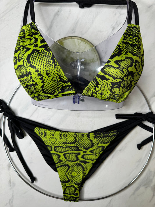 Green Snake Tie Reversible Bottom