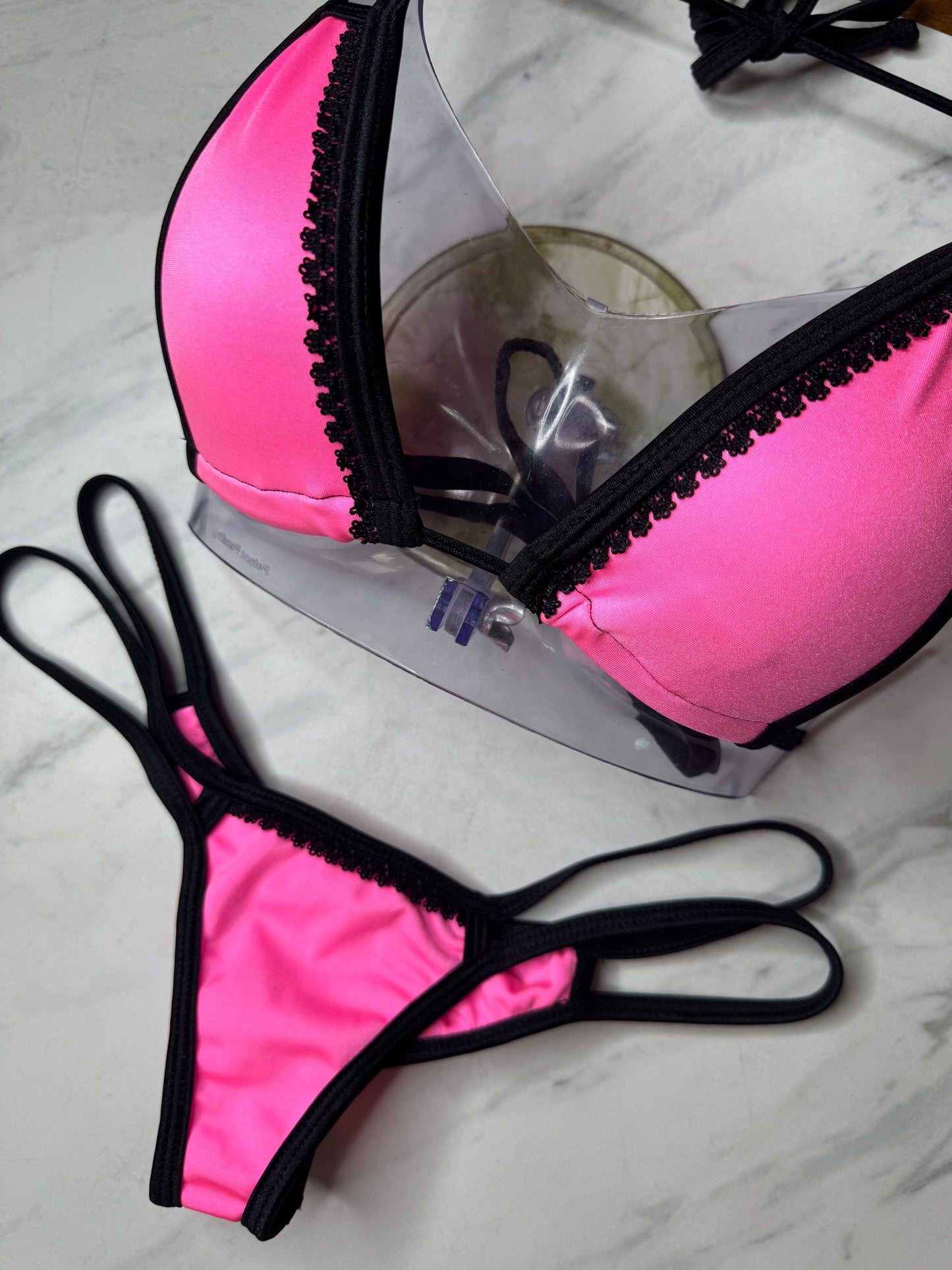 Pinka Micro Store Pink & Black Trim Micro Top – Fede Swimwear