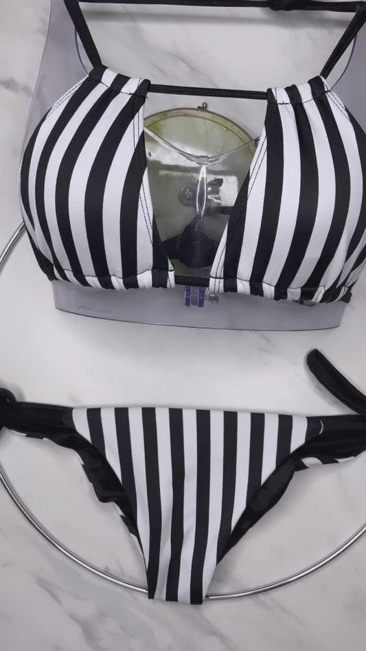 Black & White Stripe Convertible Top