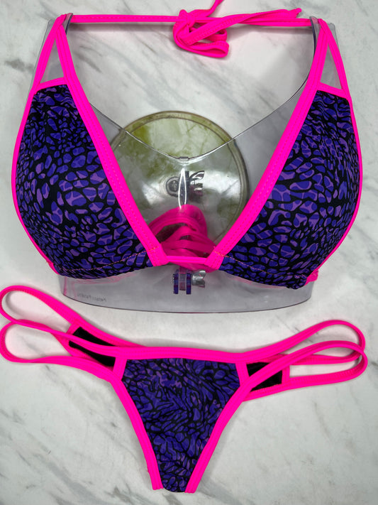 Purple & Neon Pink Leopard Micro Sharon Top