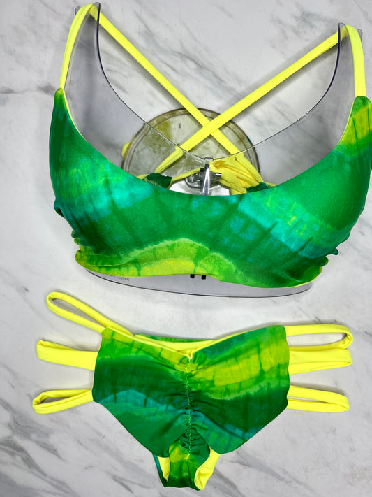 Green & Yellow Tie Dye Seamless Reversible Bottom