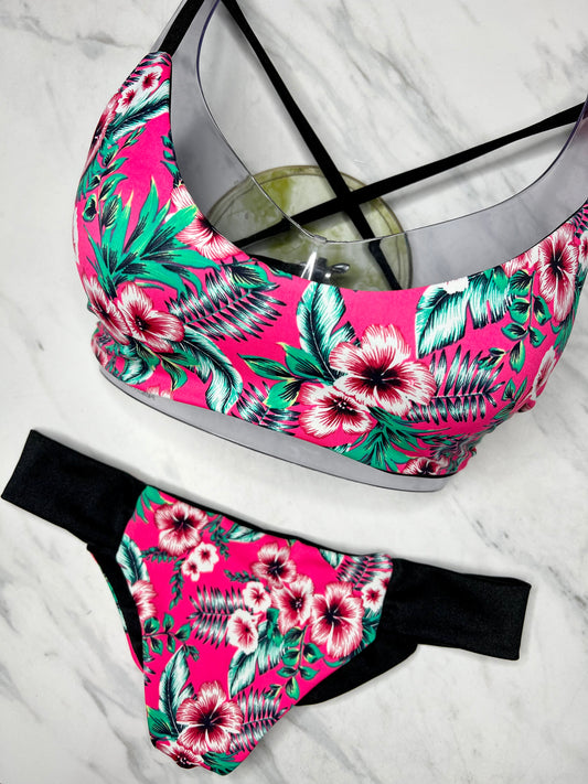 Hawaiian Tropical Floral "Austin" Top
