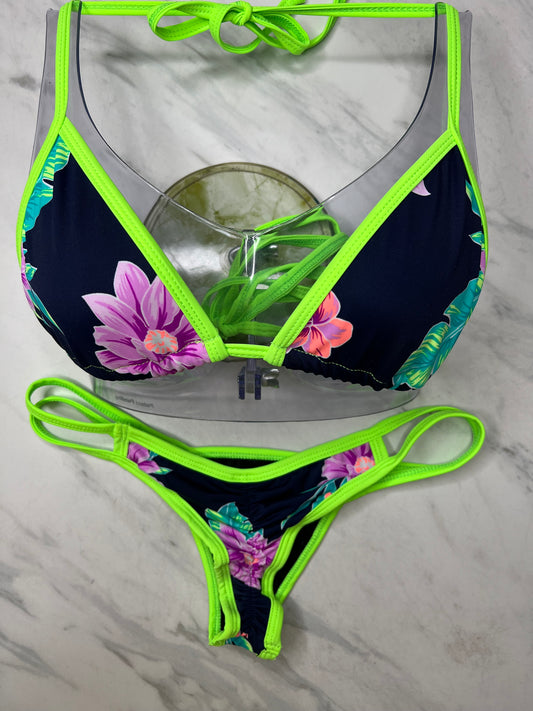 Purple Floral Neon Bottom