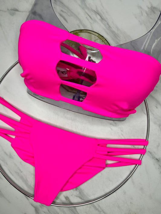 Neon Pink Bandeau Top
